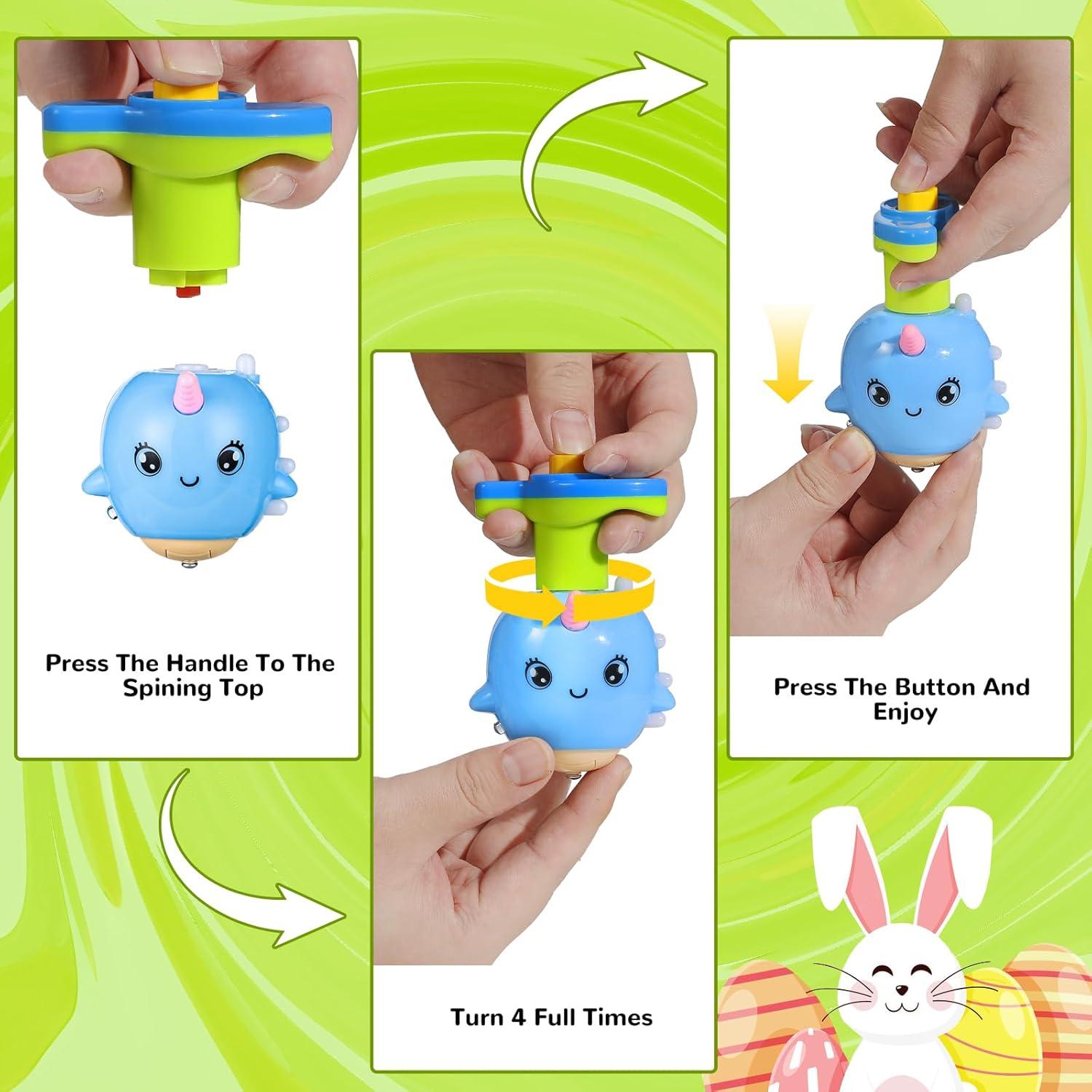 Trompos Iluminados SCIONE 10 Pcs para Niños - Juguetes de Fiesta