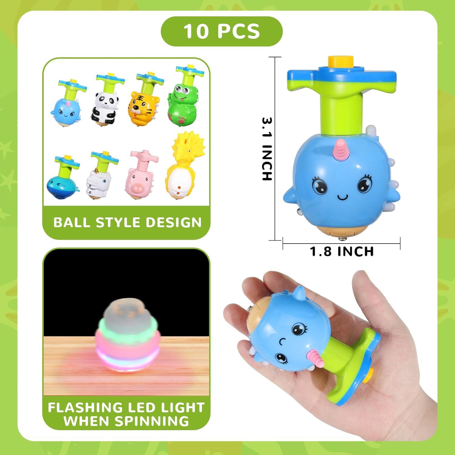 Trompos Iluminados SCIONE 10 Pcs para Niños - Juguetes de Fiesta