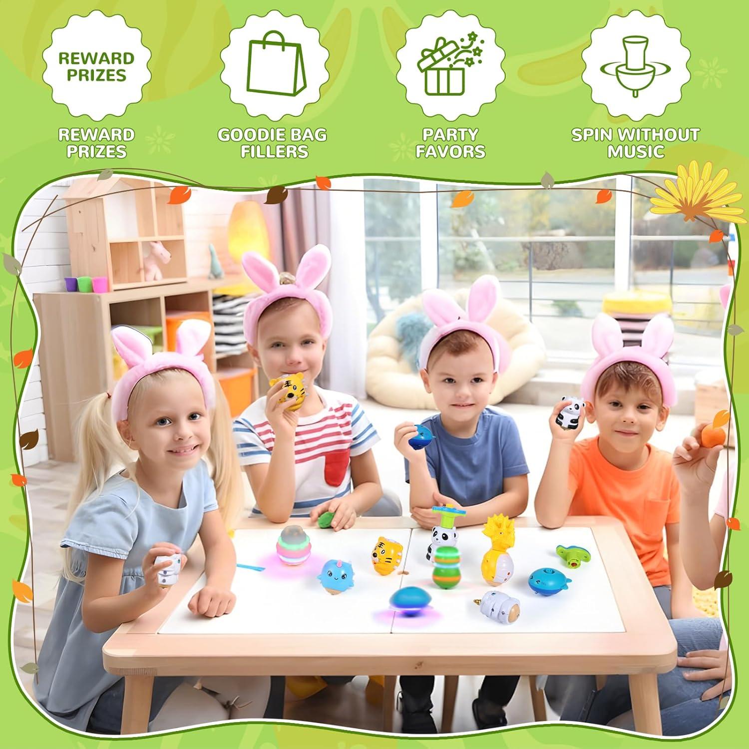 Trompos Iluminados SCIONE 10 Pcs para Niños - Juguetes de Fiesta