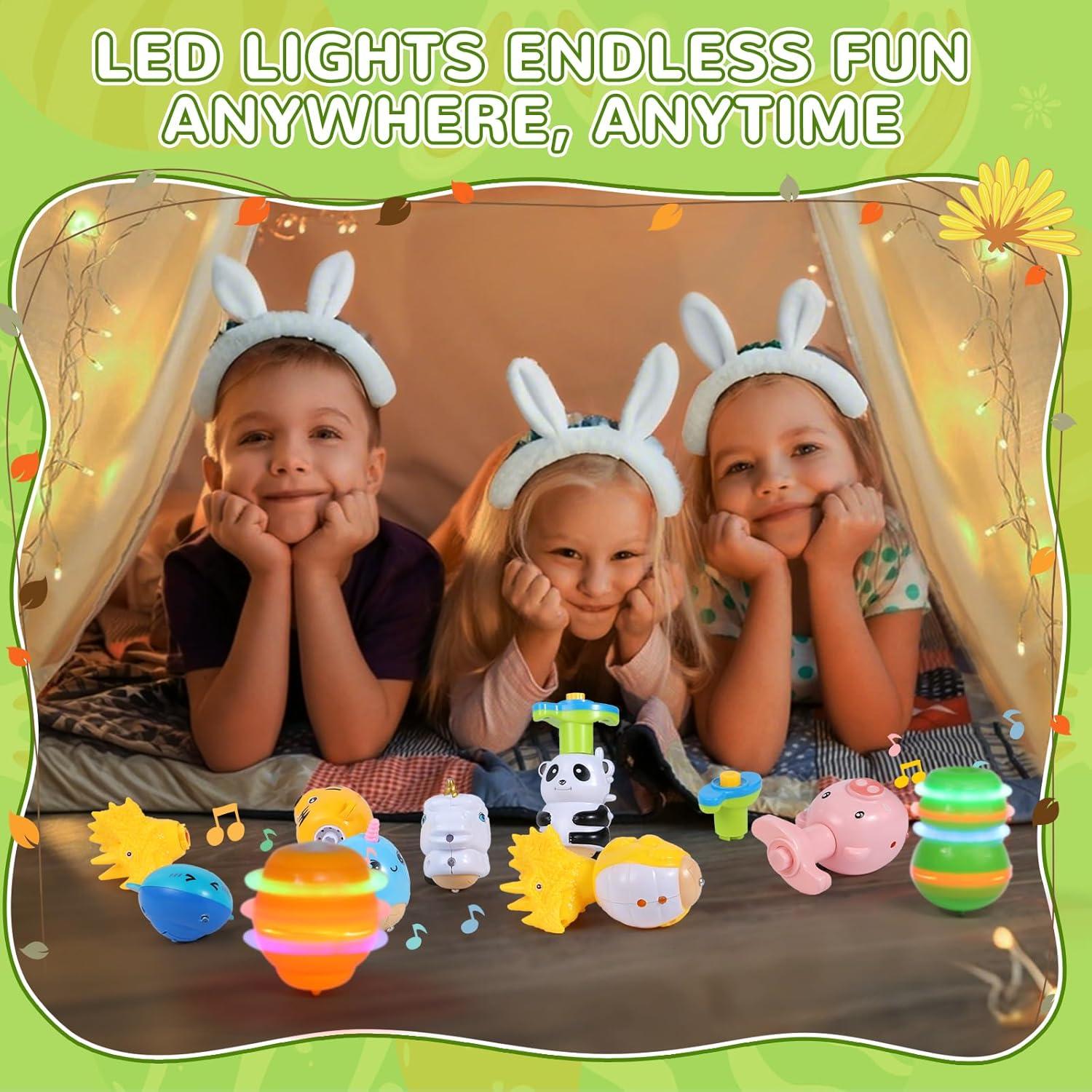 Trompos Iluminados SCIONE 10 Pcs para Niños - Juguetes de Fiesta