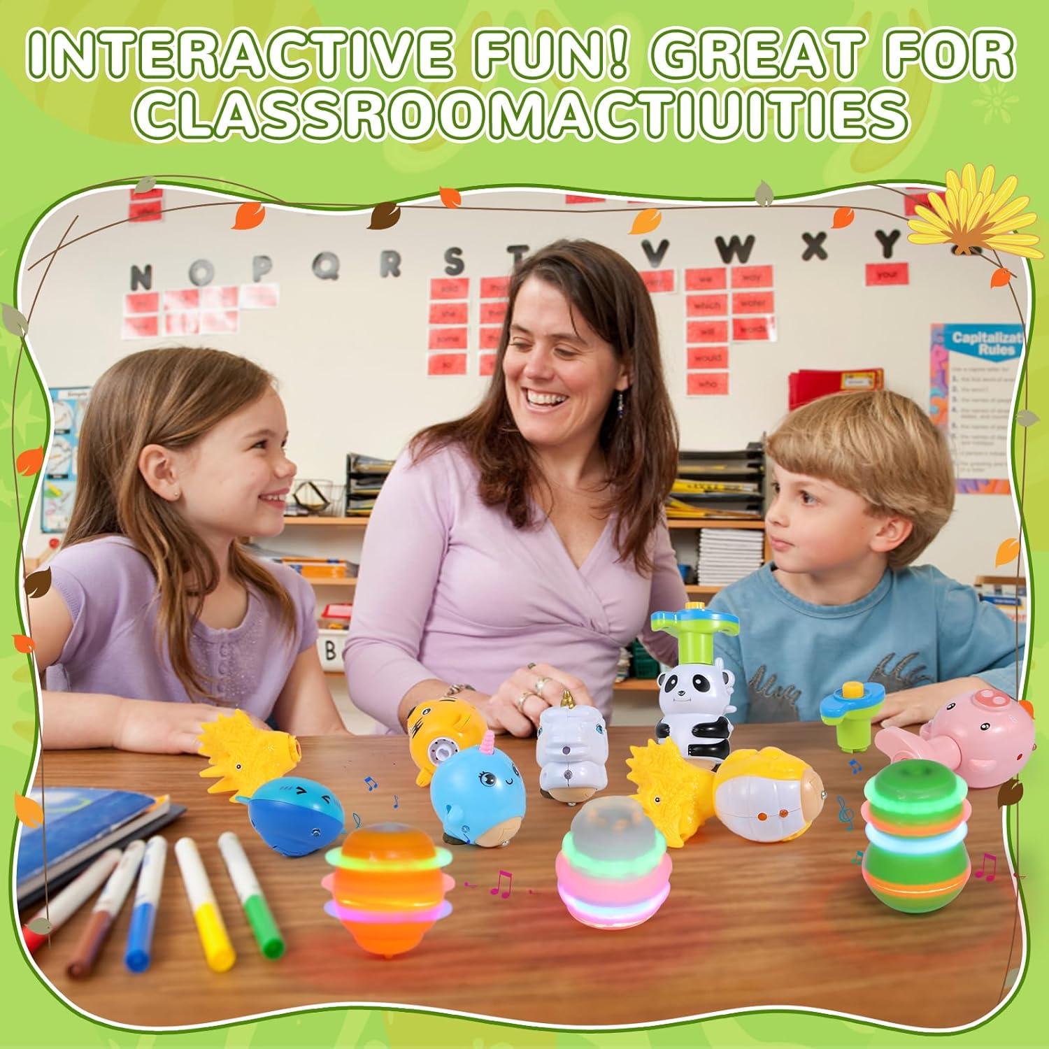 Trompos Iluminados SCIONE 10 Pcs para Niños - Juguetes de Fiesta