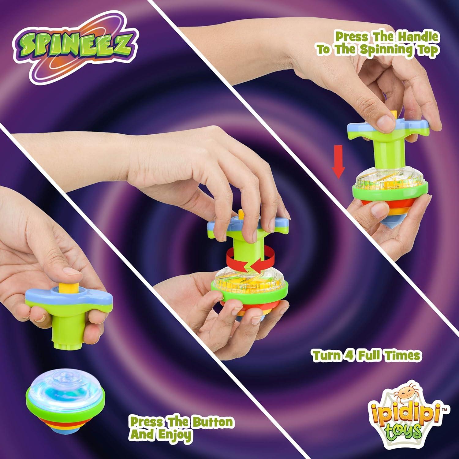 Trompos Iluminados IPIDIPI TOYS - Paquete de 12 - Azul