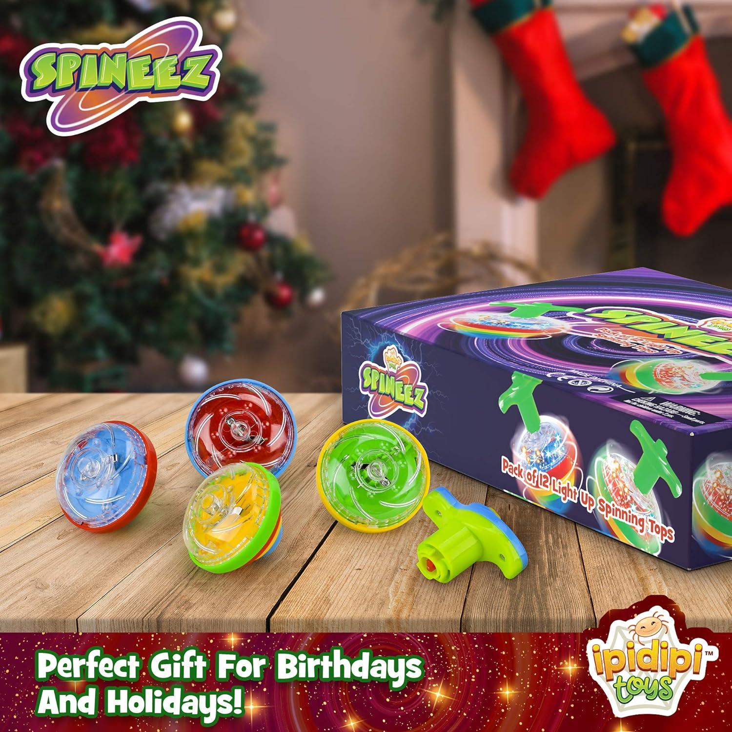 Trompos Iluminados IPIDIPI TOYS - Paquete de 12 - Azul