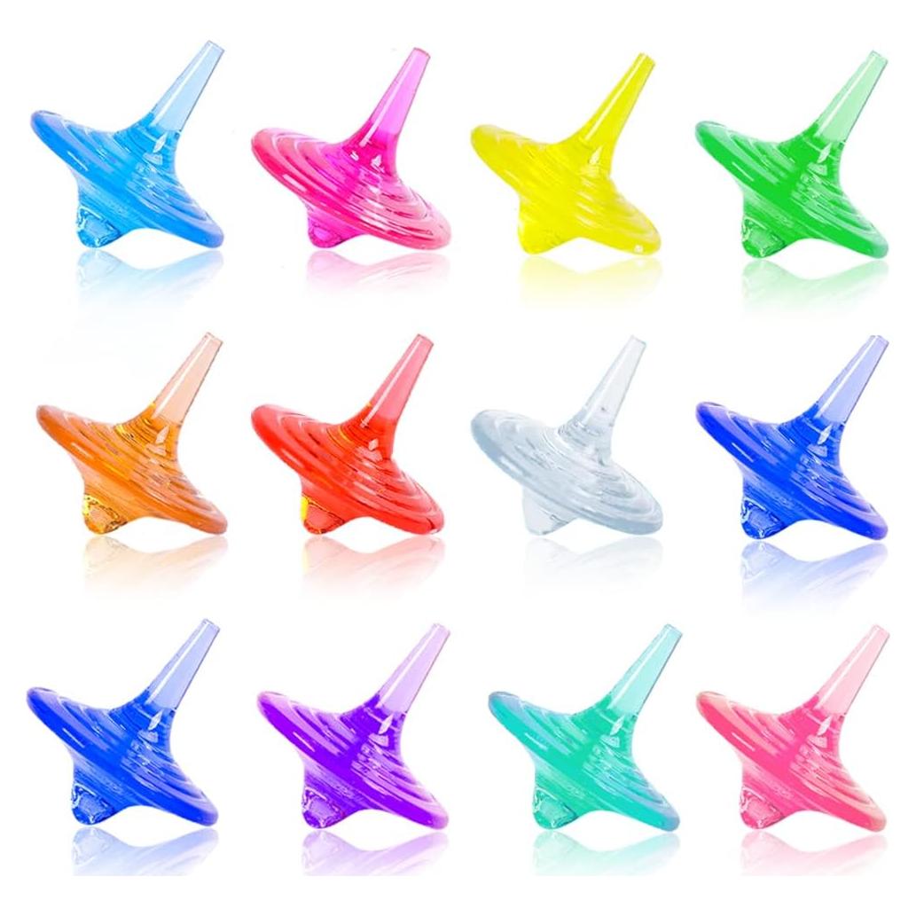 Trompos de Acrílico para Niños SPRMUD - 12 PCS Coloridos