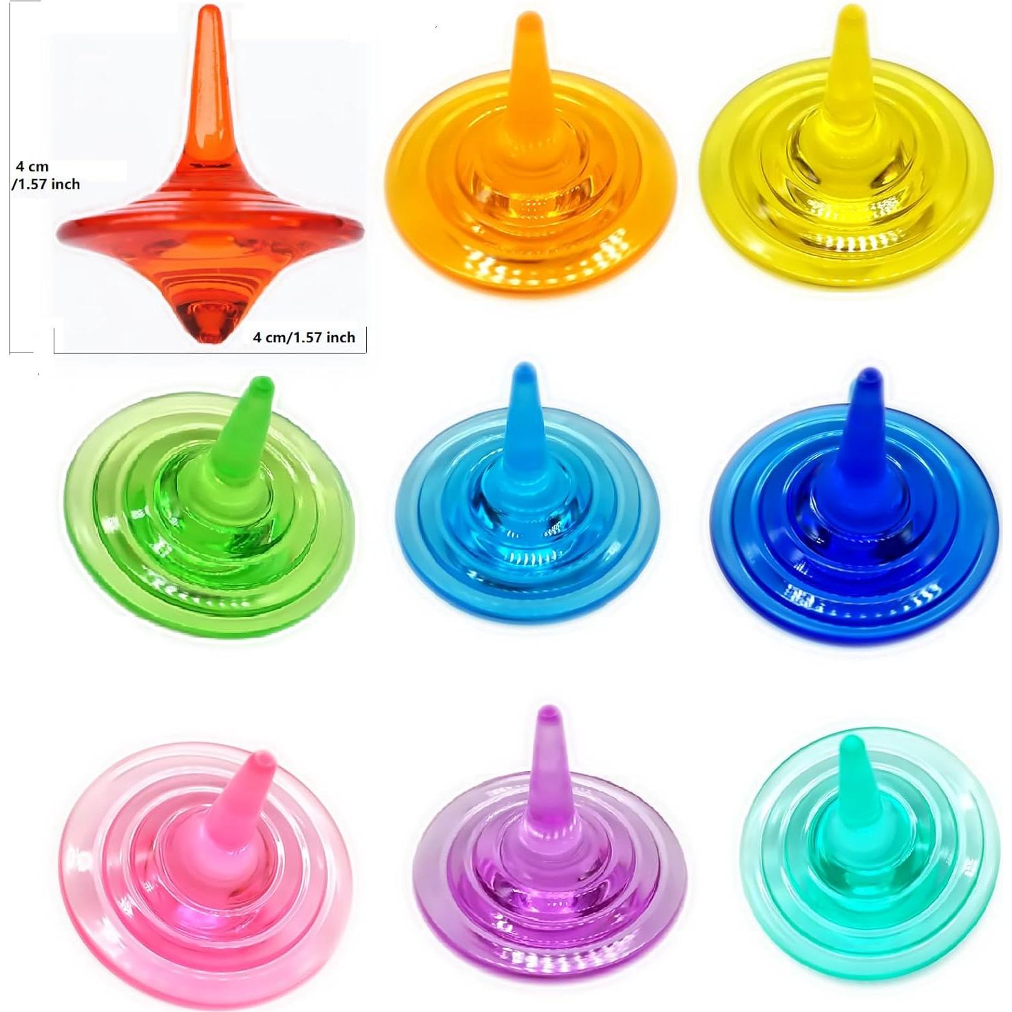 Trompos de Acrílico para Niños SPRMUD - 12 PCS Coloridos