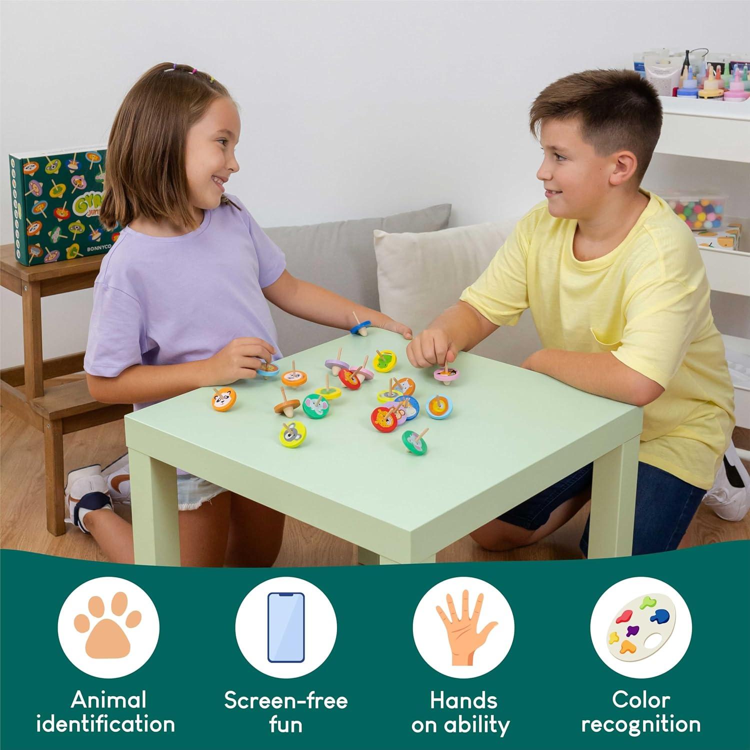 Paquete de 40 Trompos de Madera Jungle - BONNYCO