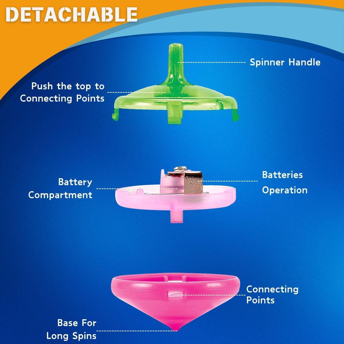 Paquete de 100 Mini Trompos Giratorios LED Multicolor - Juguetes de Fiesta