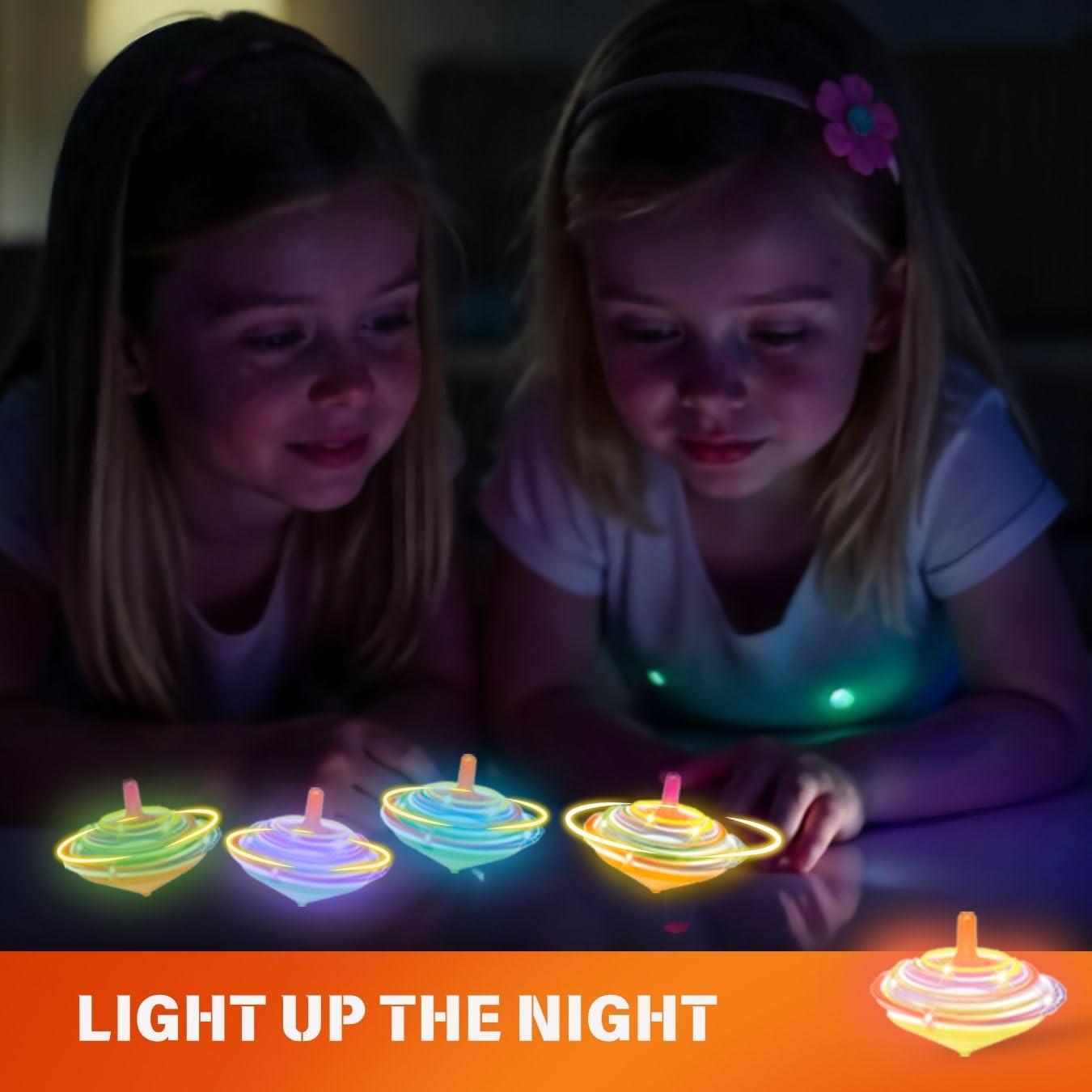 Paquete de 100 Mini Trompos Giratorios LED Multicolor - Juguetes de Fiesta