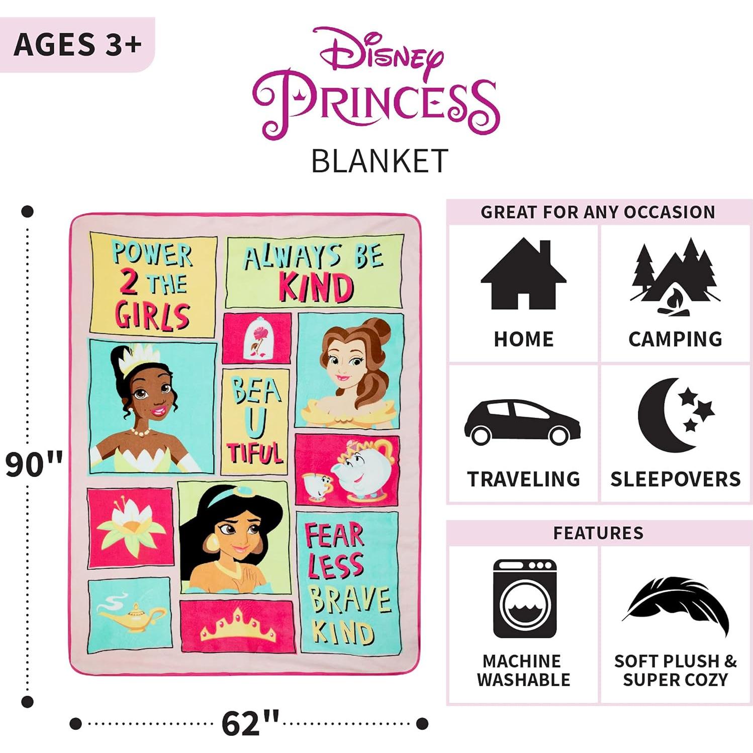 Manta Suave para Niños Disney Princesa 157x229 cm Franco