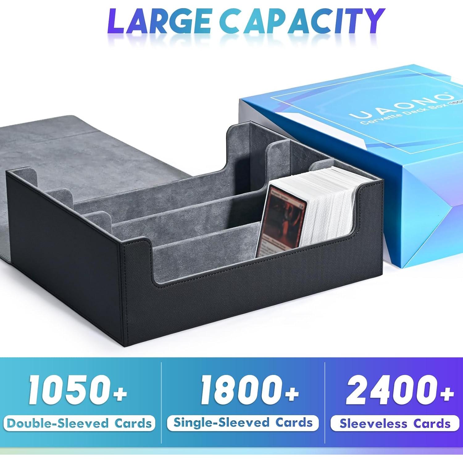 Caja de Almacenamiento de Cartas UAONO 1800+ Magnética Negra