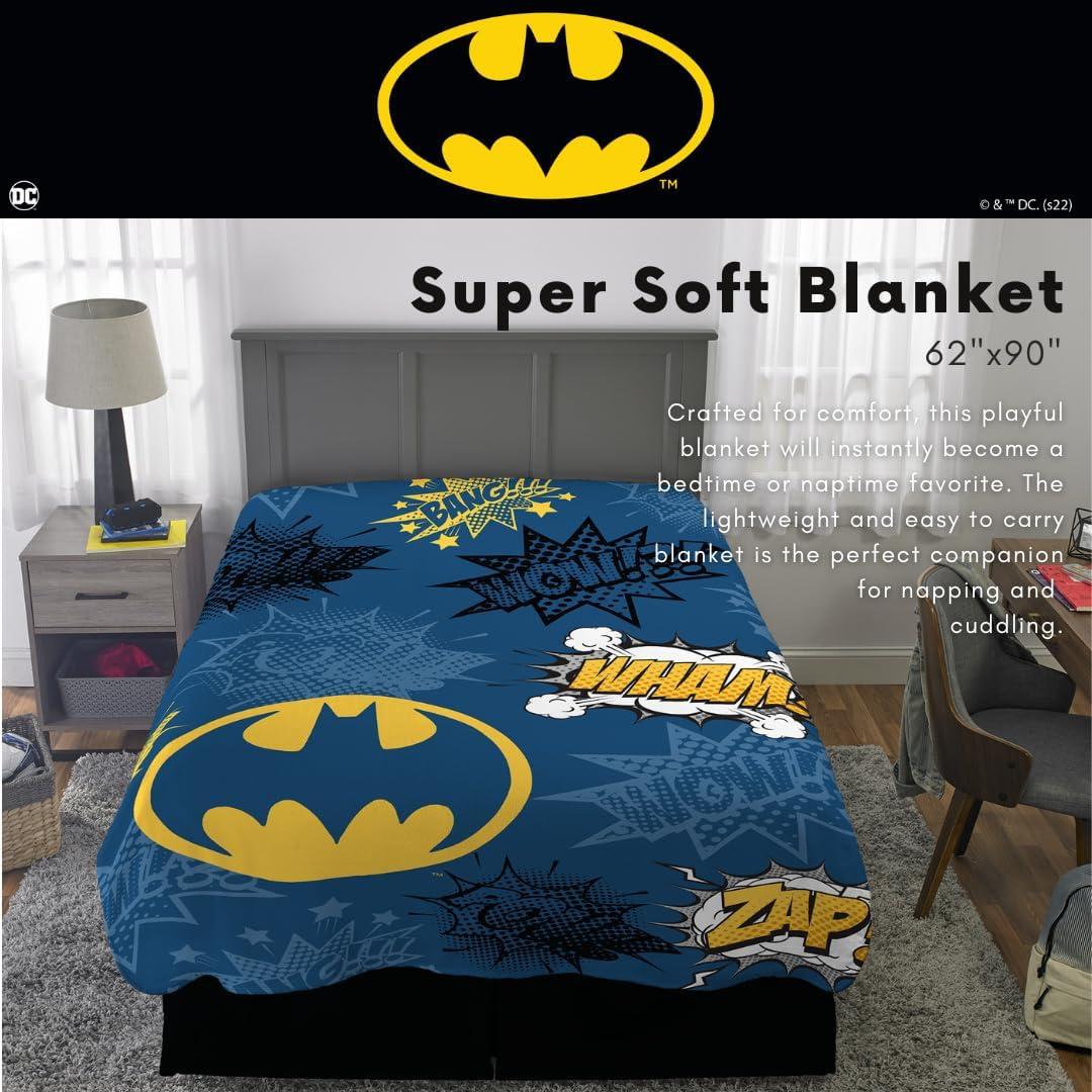 Manta Batman Franco Kids 157x229 cm Suave y Colorida