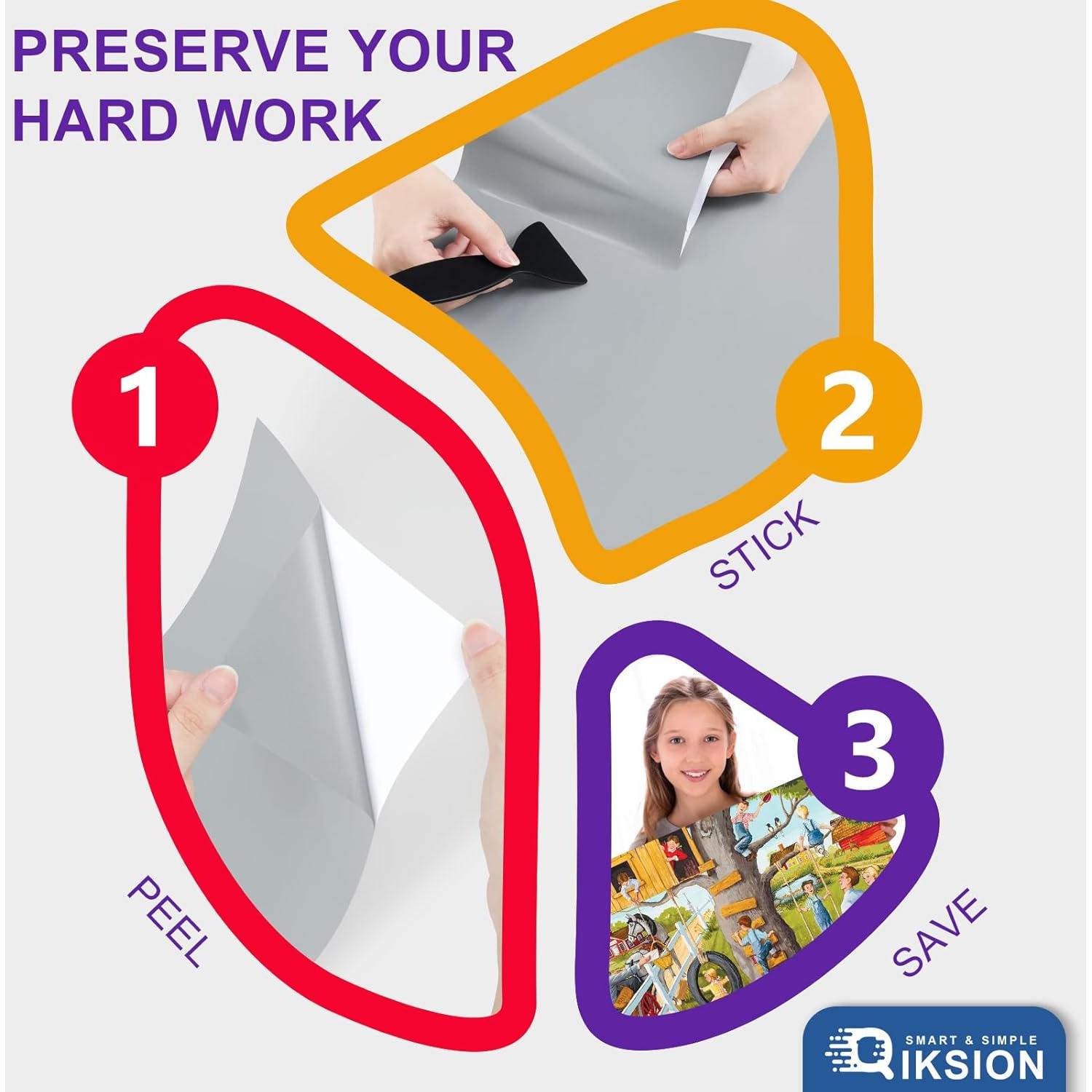 Hojas Adhesivas para Rompecabezas QIKSION 24 Piezas 37.4x17.8 cm