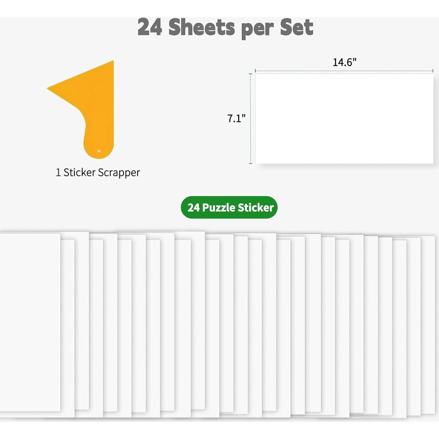 Hojas Adhesivas ALL4JIG para Rompecabezas 1000-3000 Piezas - 24 Pack