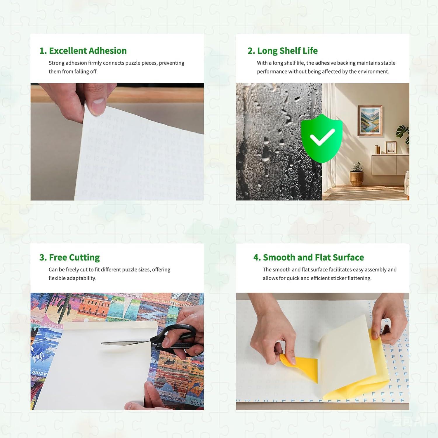 Hojas Adhesivas ALL4JIG para Rompecabezas 1000-3000 Piezas - 24 Pack
