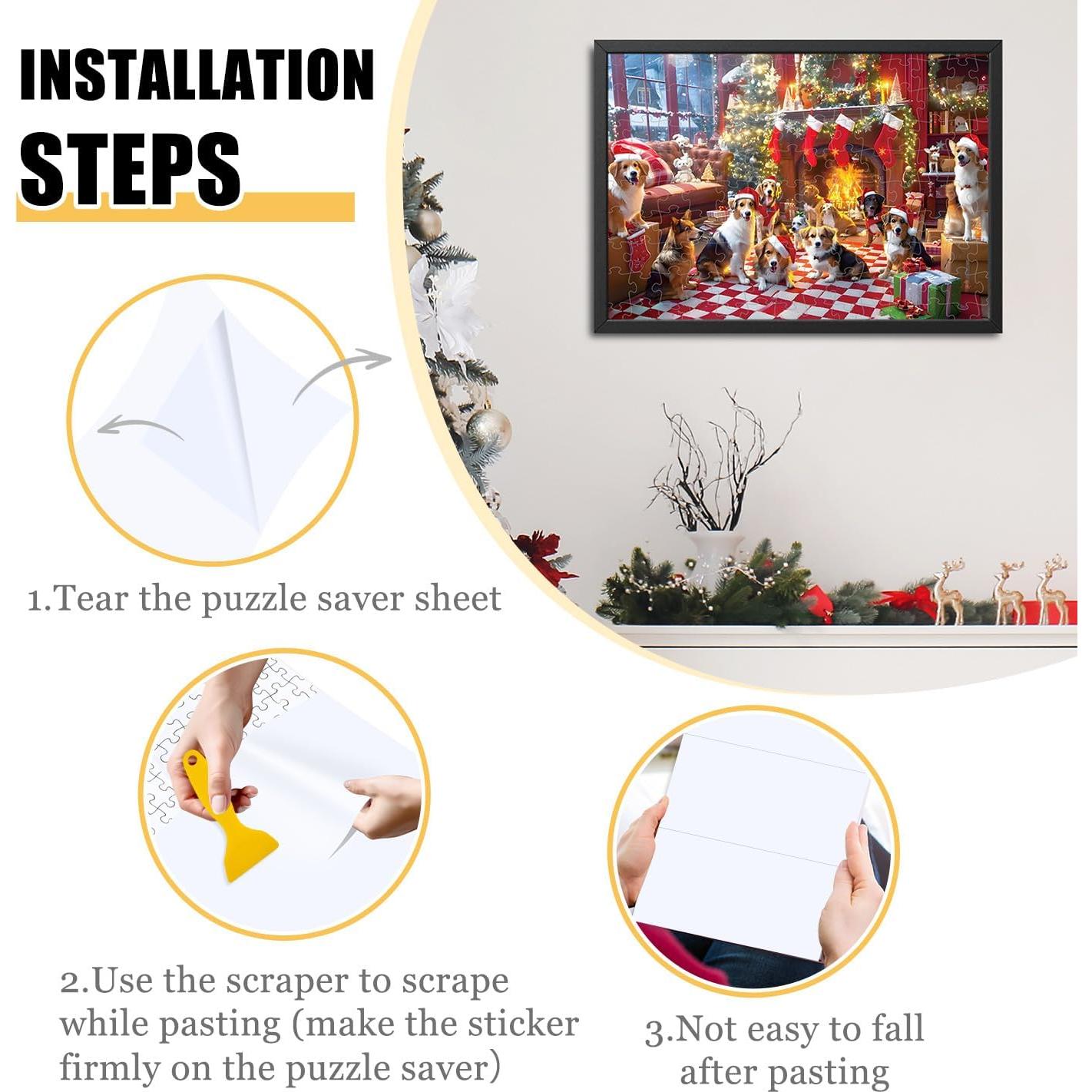 HEIPINIUYE 6 Puzzle Saver Sheets Peel and Stick, Preserve 1 × 1000 Pieces Jigsaw Puzzles, Puzzle Glue Sheets for Easy Framing of Finished Puzzles