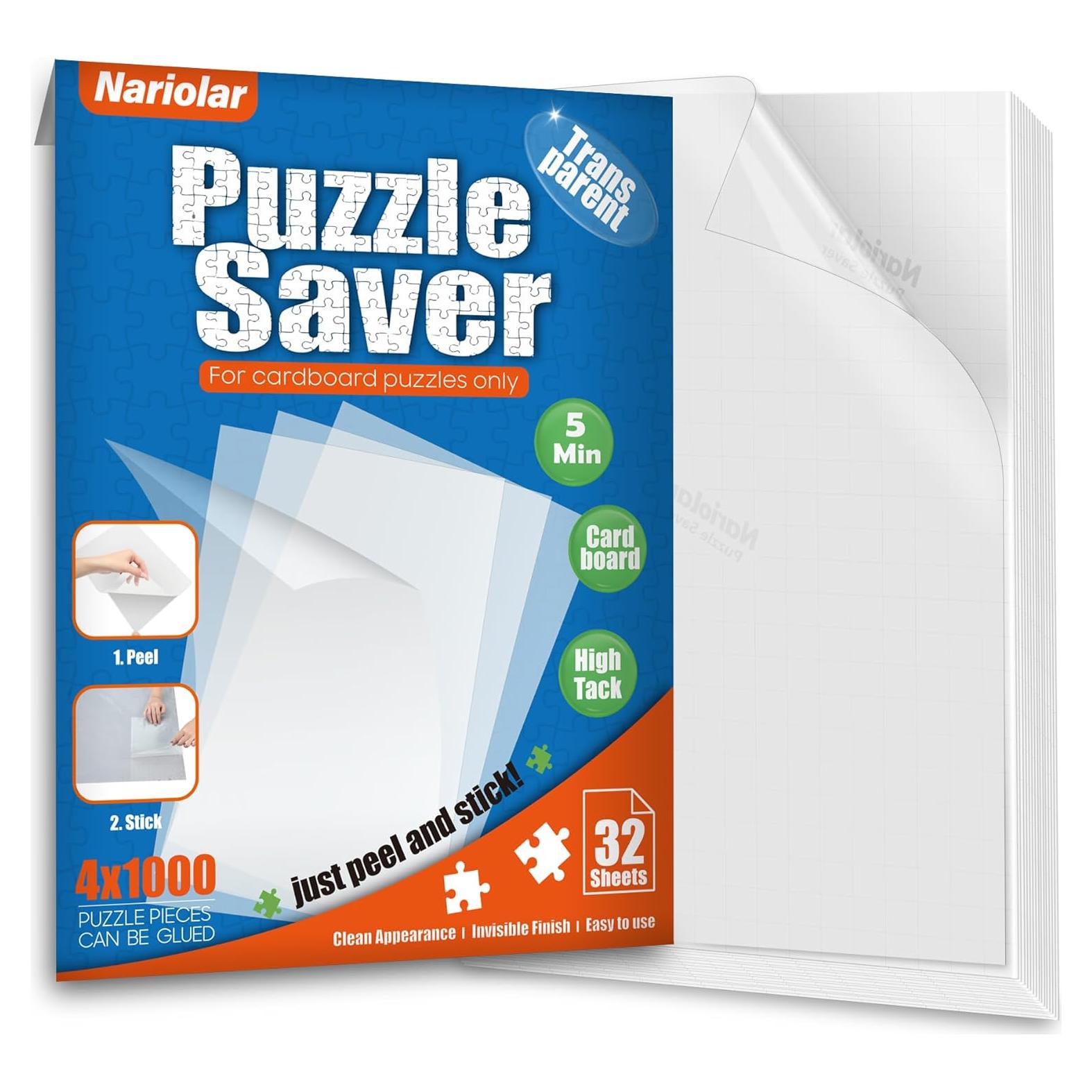 Hojas de Pegamento Nariolar para Rompecabezas 32 Hojas 19x26 cm