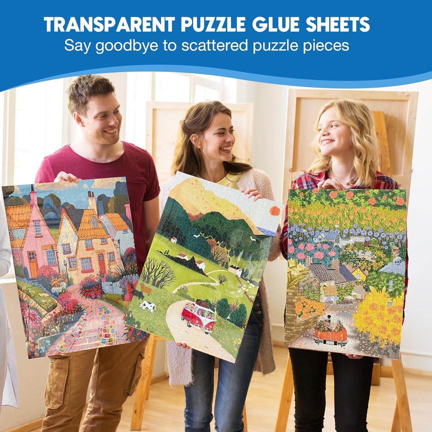 Hojas de Pegamento Nariolar para Rompecabezas 32 Hojas 19x26 cm