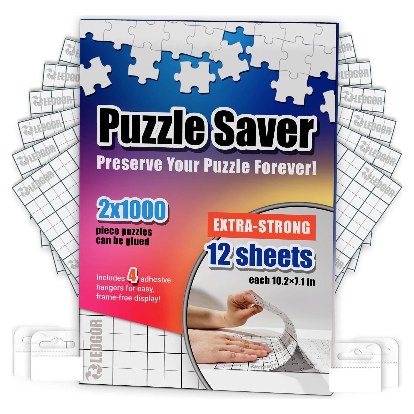 Hojas Adhesivas para Puzzles LEOGOR - 12 Hojas 25.9 x 18 cm