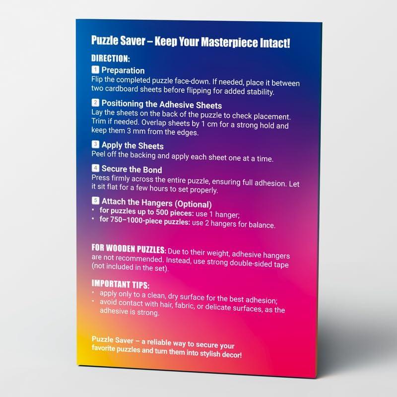 Hojas Adhesivas para Puzzles LEOGOR - 12 Hojas 25.9 x 18 cm