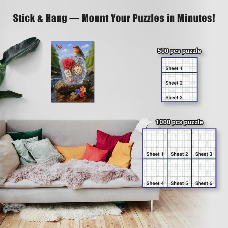 Hojas Adhesivas para Puzzles LEOGOR - 12 Hojas 25.9 x 18 cm