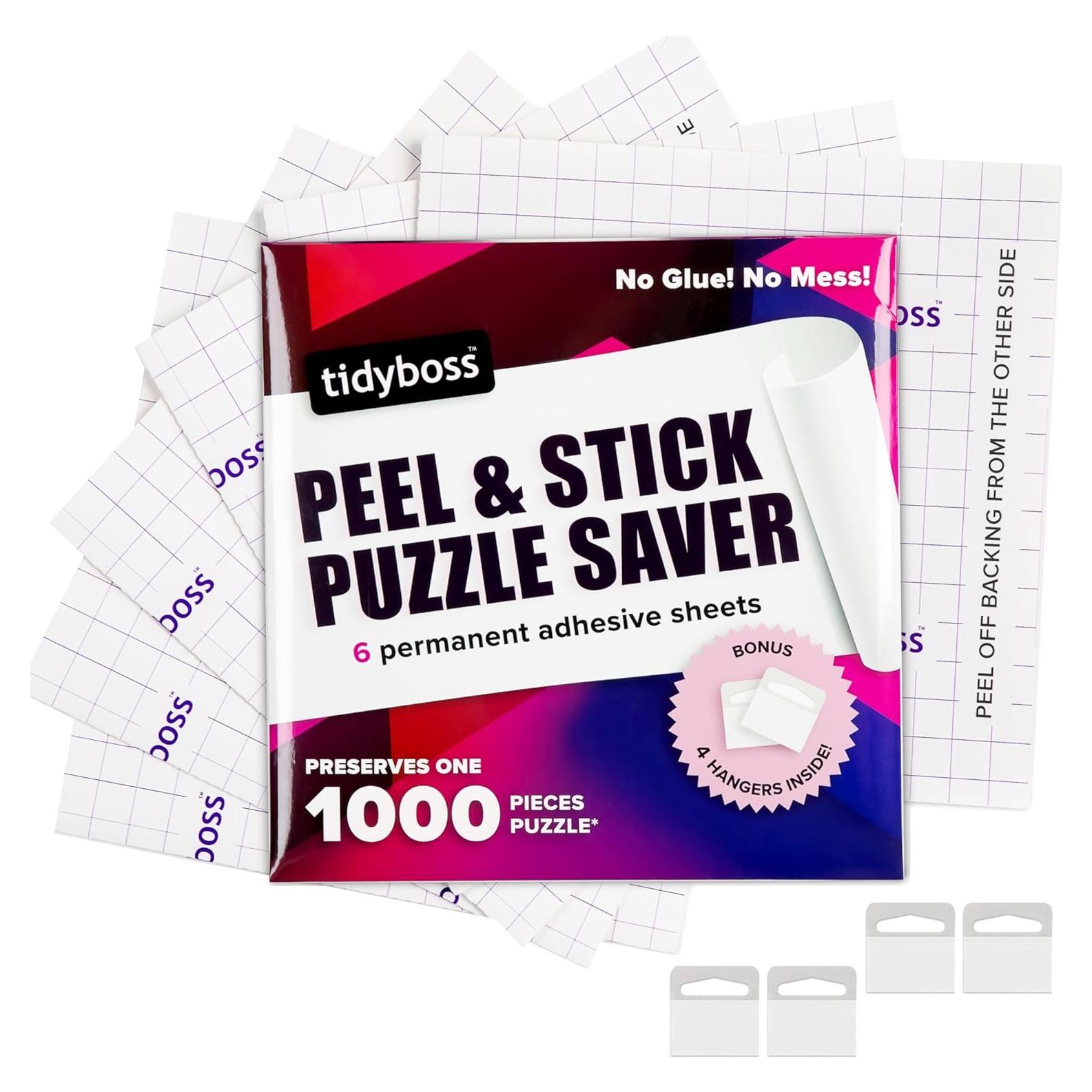 Paquete de 6 Hojas de Pegamento para Rompecabezas Tidyboss 1000 Piezas