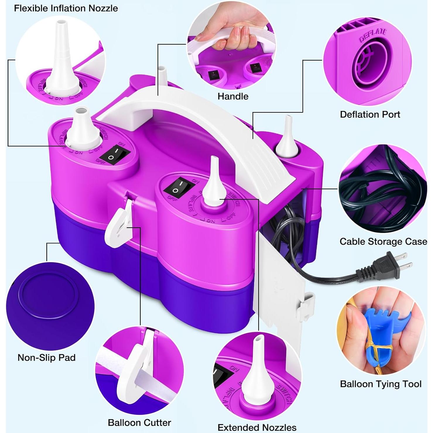Bomba de aire eléctrica jojnawa 3 en 1 para globos y flotadores
