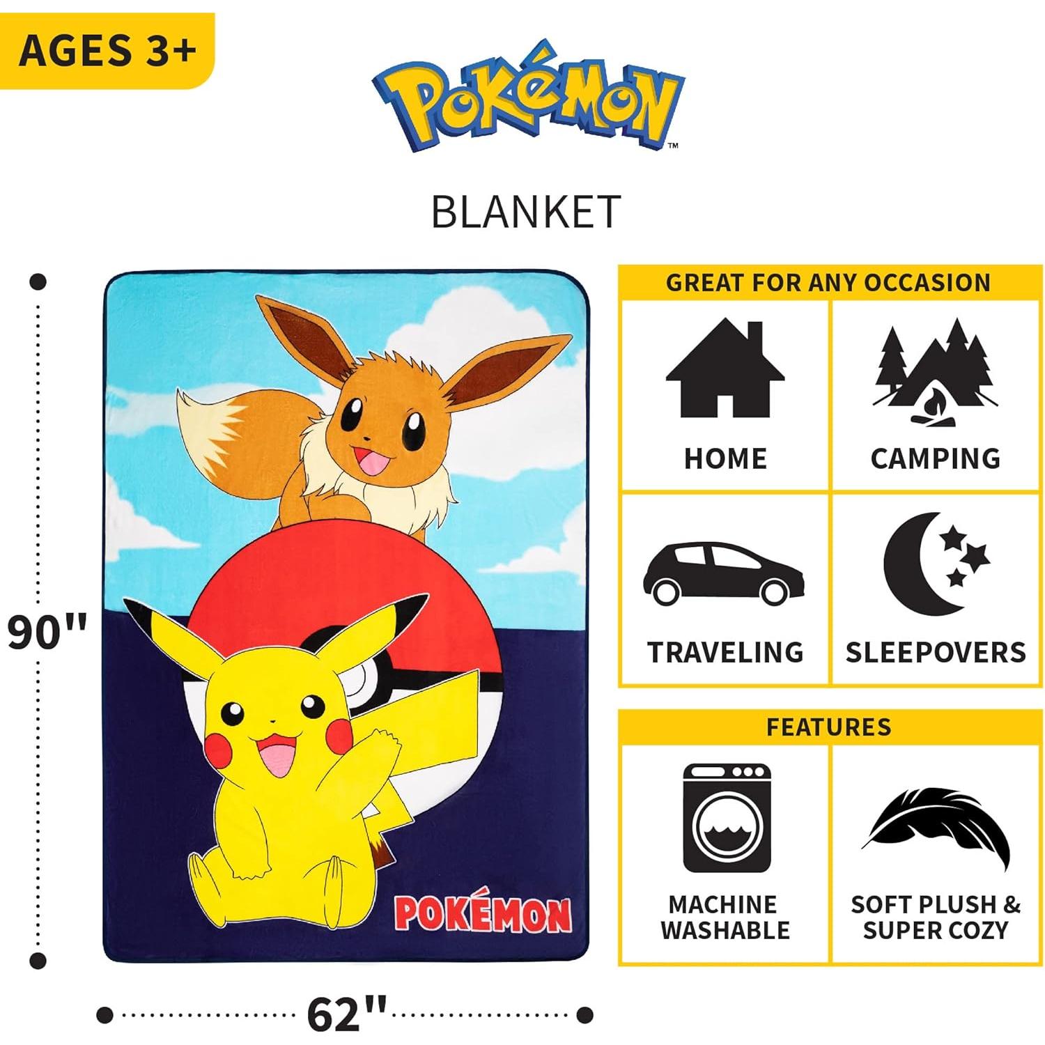 Manta de Felpa Franco Kids 157x229 cm Pokémon Multicolor