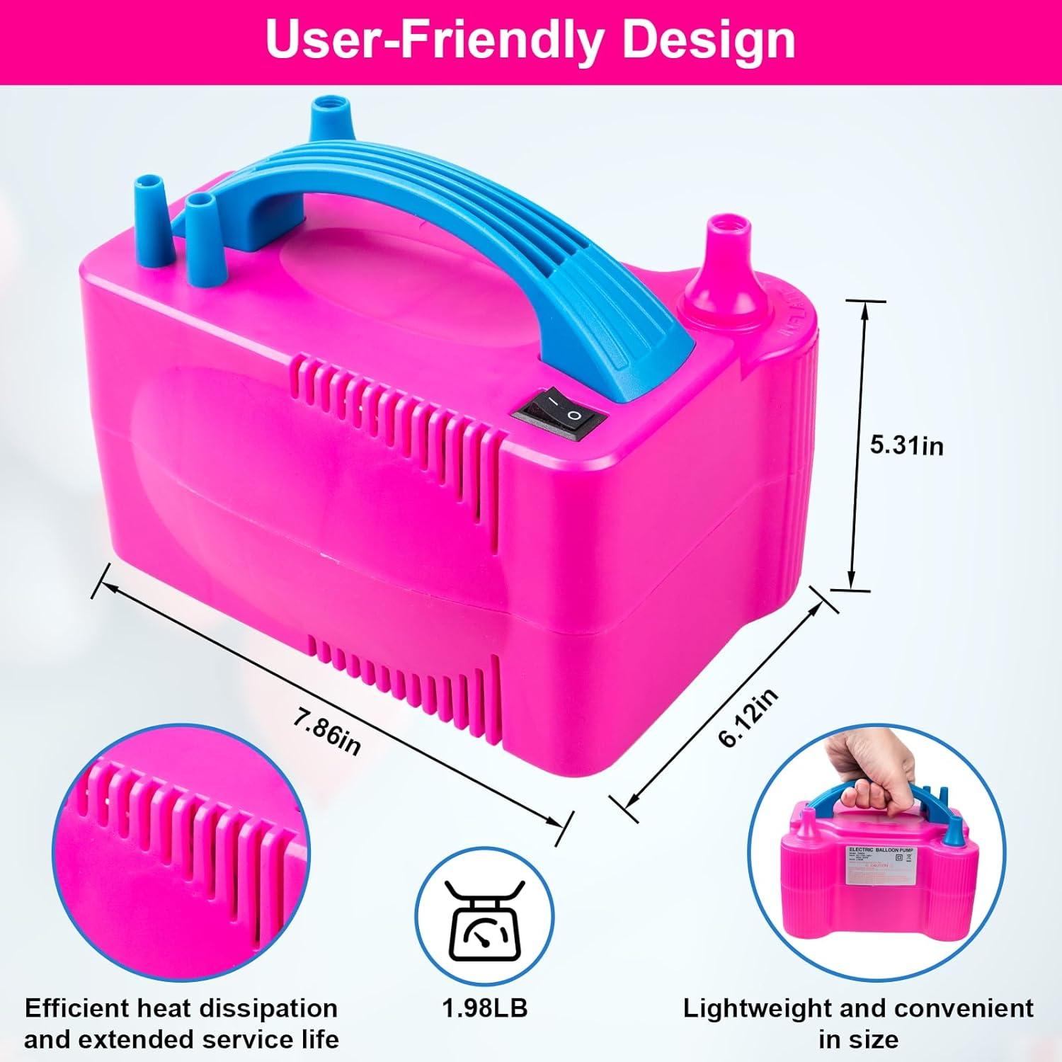 Bomba de Globo Eléctrica Siasky 600W Doble Boquilla Roja