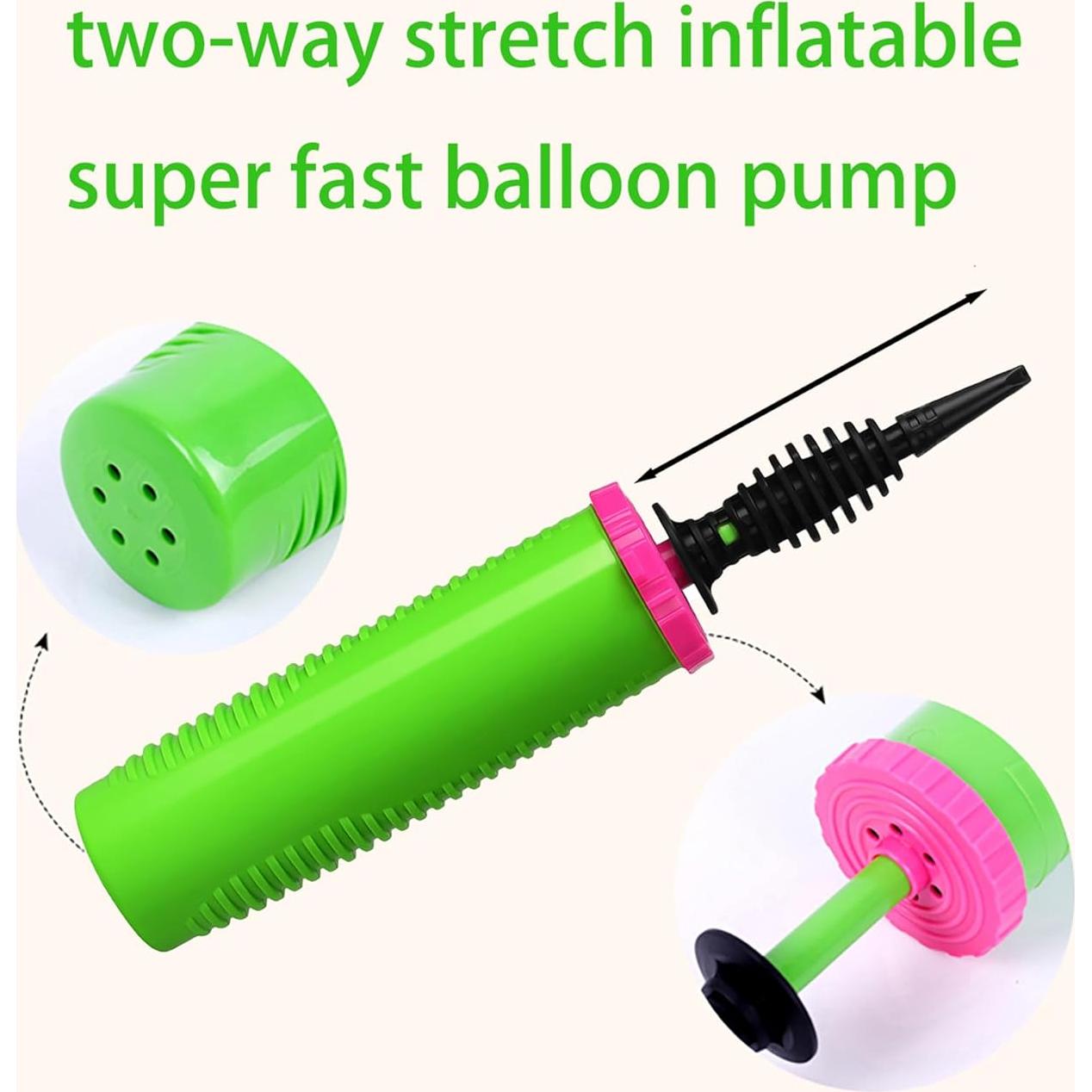 Bomba de globos manual Ouyili 2 en 1 verde con herramienta