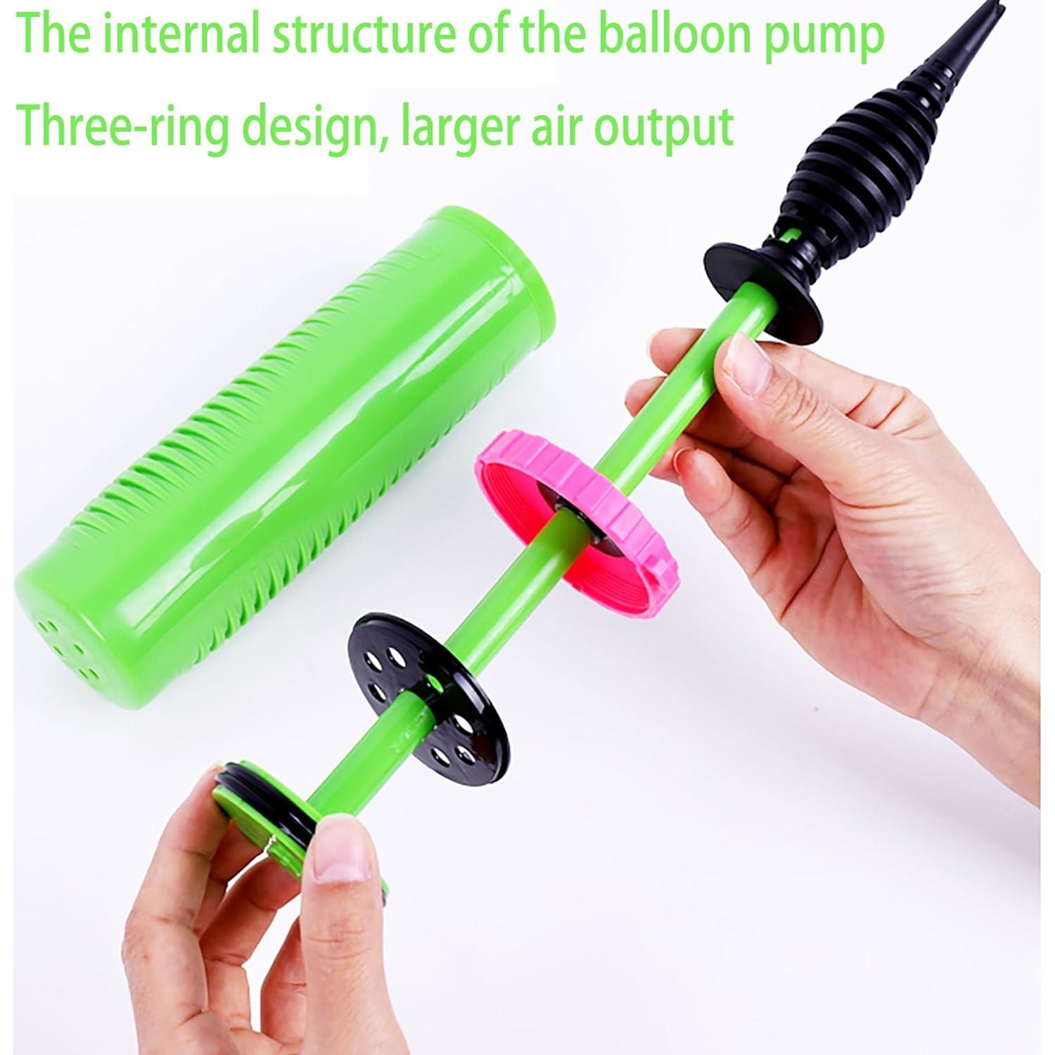 Bomba de globos manual Ouyili 2 en 1 verde con herramienta