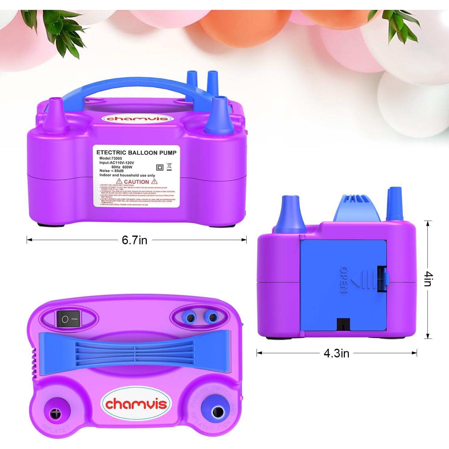 Bomba de globo eléctrica Chamvis 600W, inflado rápido y fácil