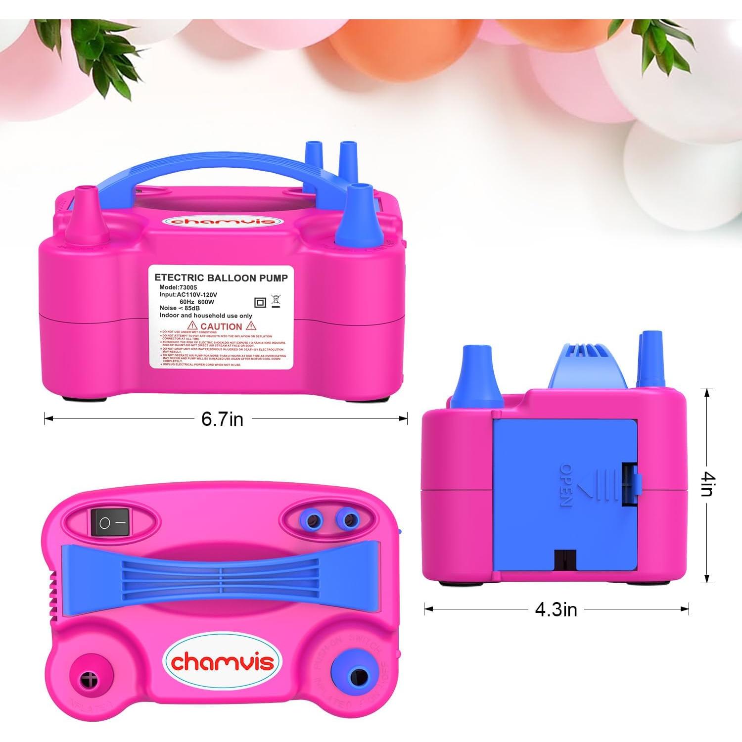 Bomba de Globo Eléctrica Chamvis 110V 600W Doble Boquilla