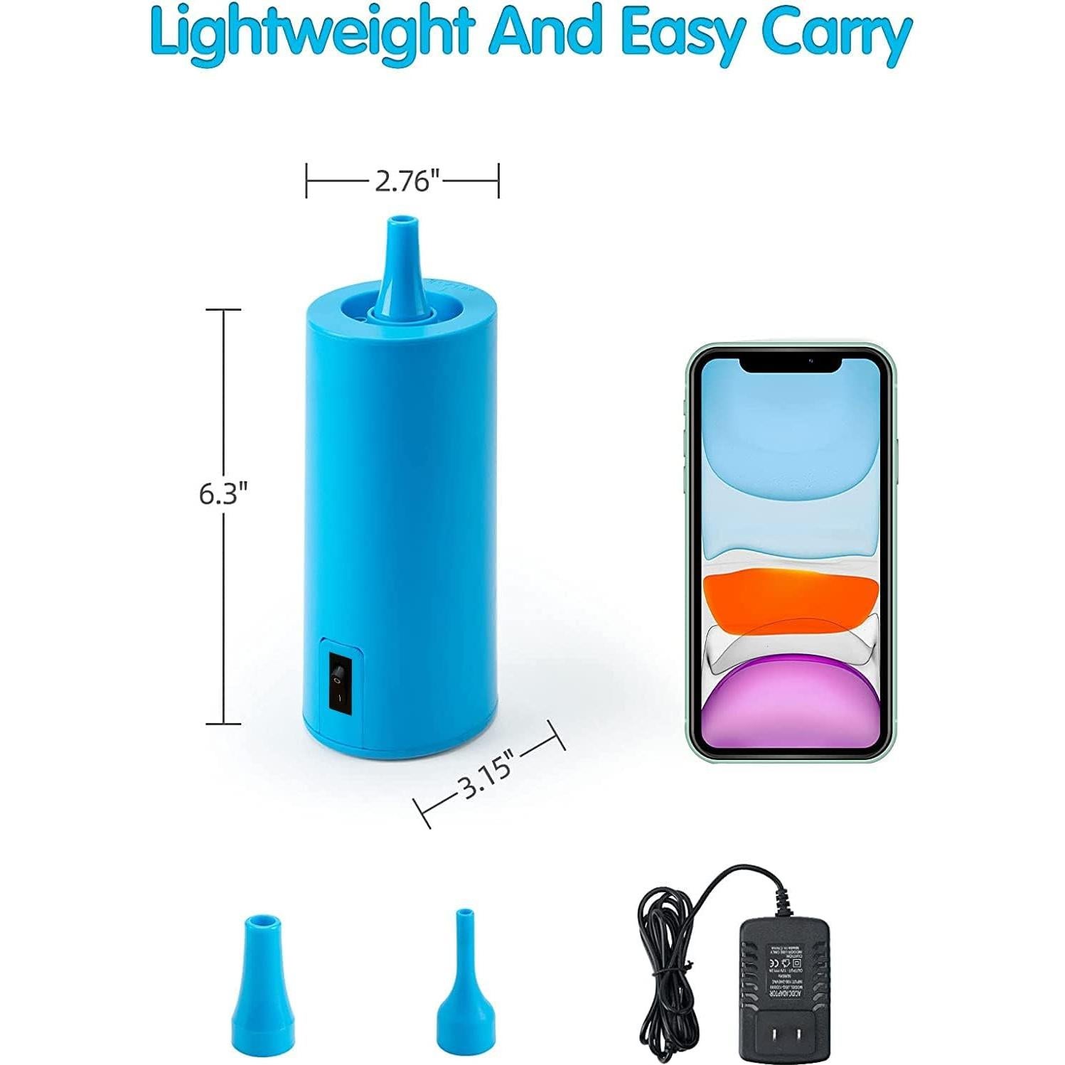 Bomba de Aire Eléctrica Birodeko Azul Cielo para Globos
