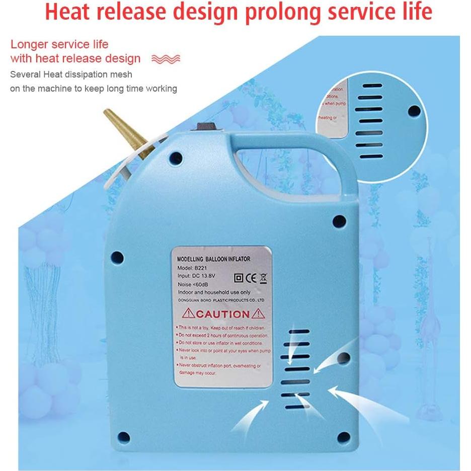 Inflador de Globos Eléctrico Portátil Carephy Azul 12x15 cm
