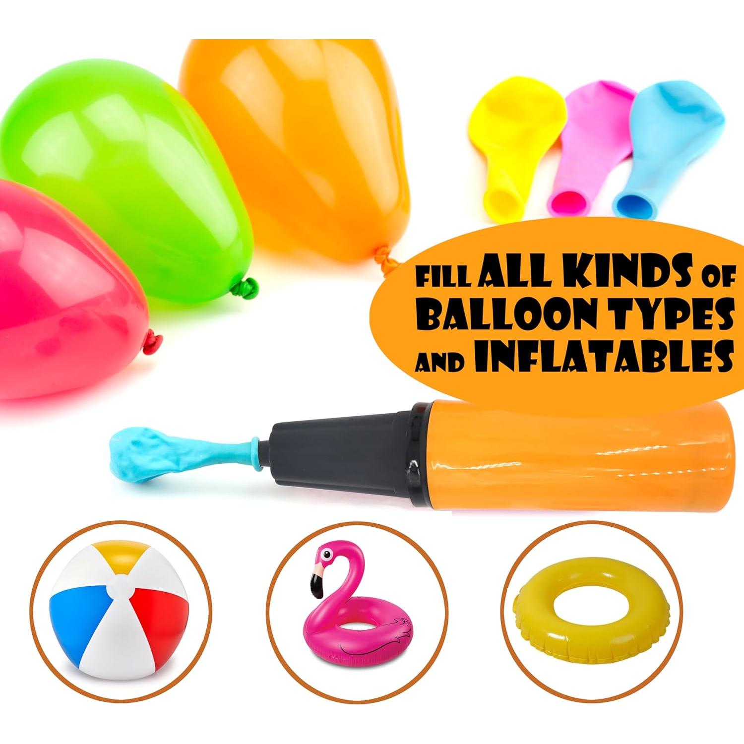 Bomba de Globos Manual OODELZ Naranja - Kit Completo para Fiestas