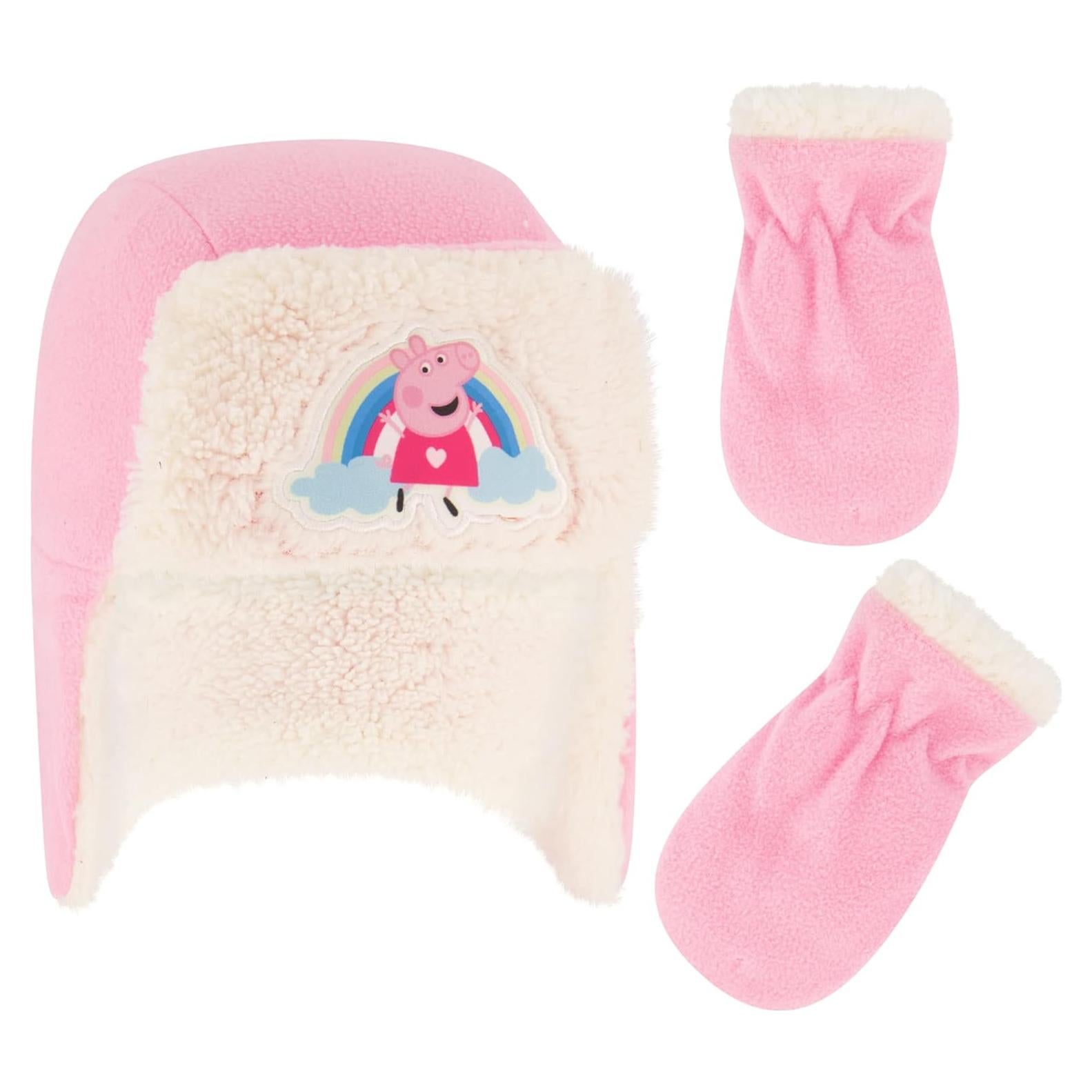 Gorro de Invierno Peppa Pig + Guantes para Niñas 2-4 Años