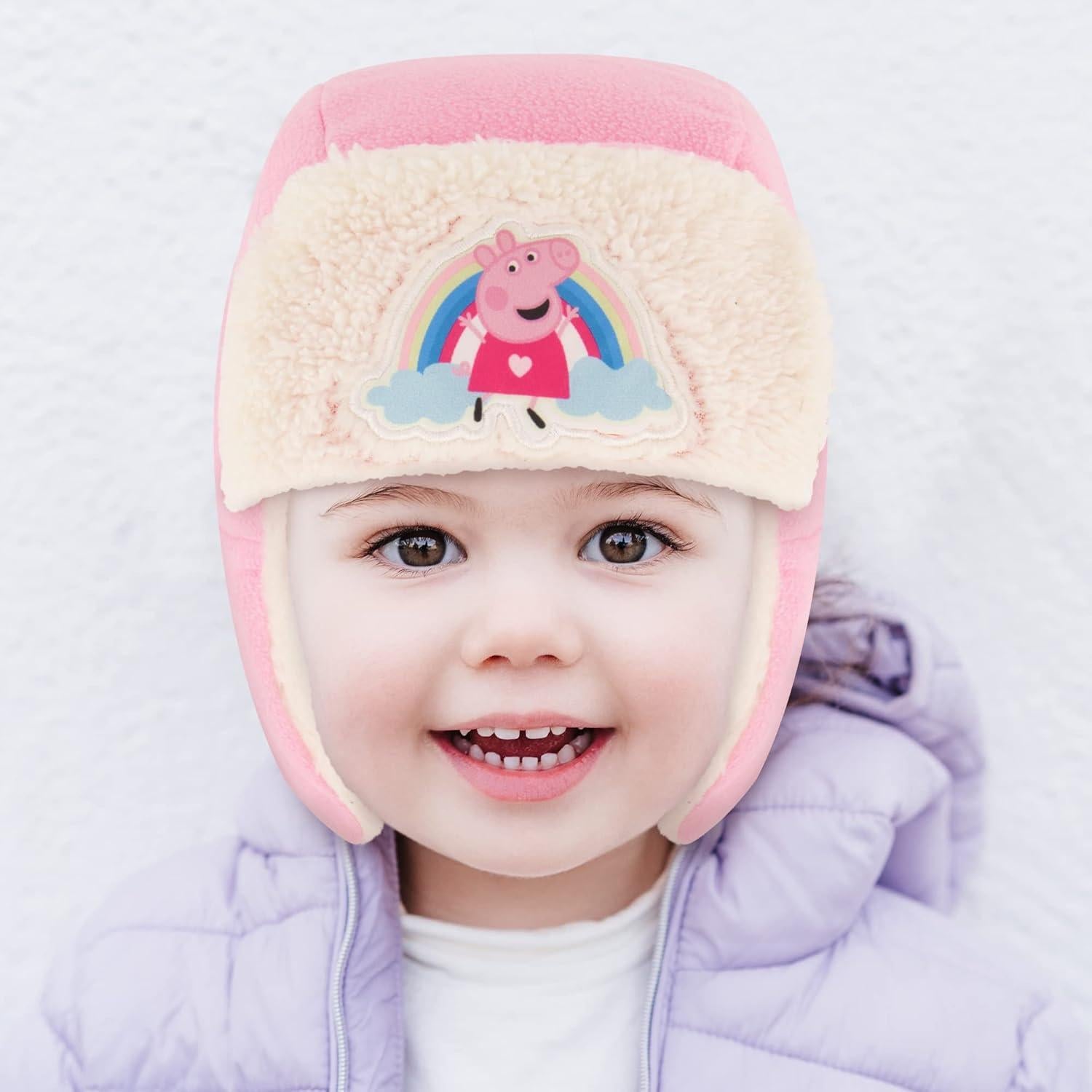 Gorro de Invierno Peppa Pig + Guantes para Niñas 2-4 Años