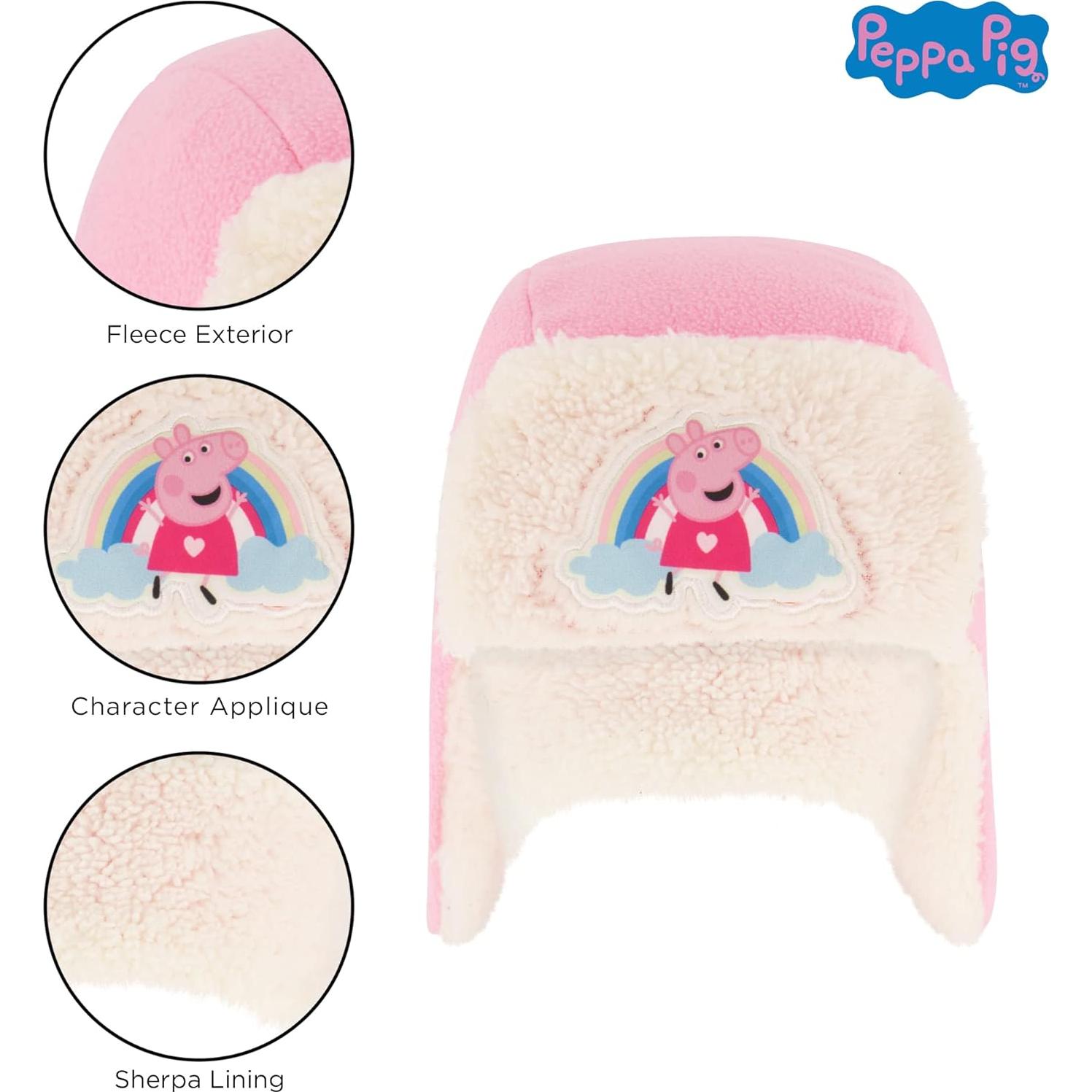 Gorro de Invierno Peppa Pig + Guantes para Niñas 2-4 Años