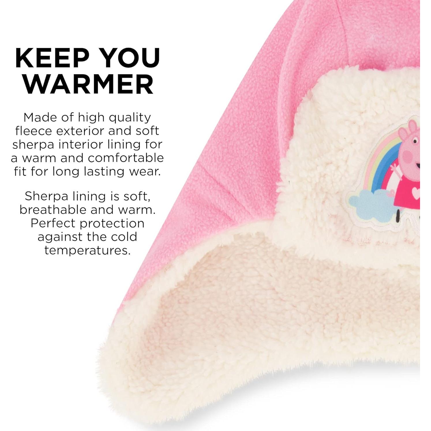 Gorro de Invierno Peppa Pig + Guantes para Niñas 2-4 Años