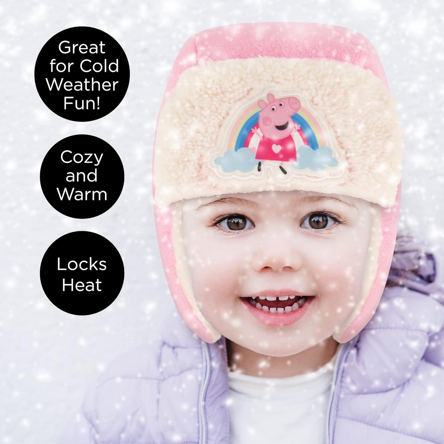 Gorro de Invierno Peppa Pig + Guantes para Niñas 2-4 Años