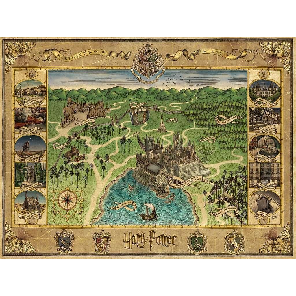 Rompecabezas Ravensburger Mapa de Hogwarts 1500 Piezas
