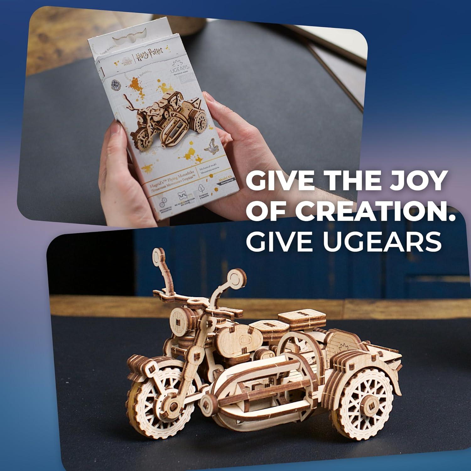 Puzzle 3D UGEARS Motocicleta Voladora de Hagrid - Modelo Mini