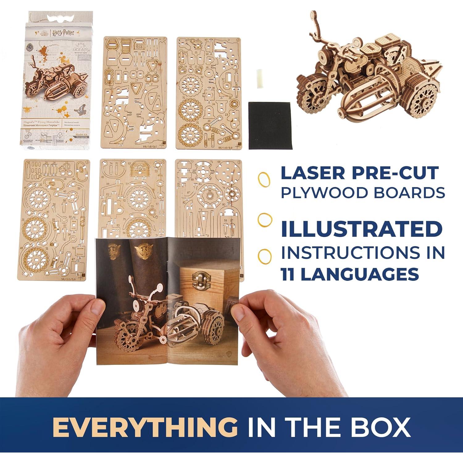 Puzzle 3D UGEARS Motocicleta Voladora de Hagrid - Modelo Mini