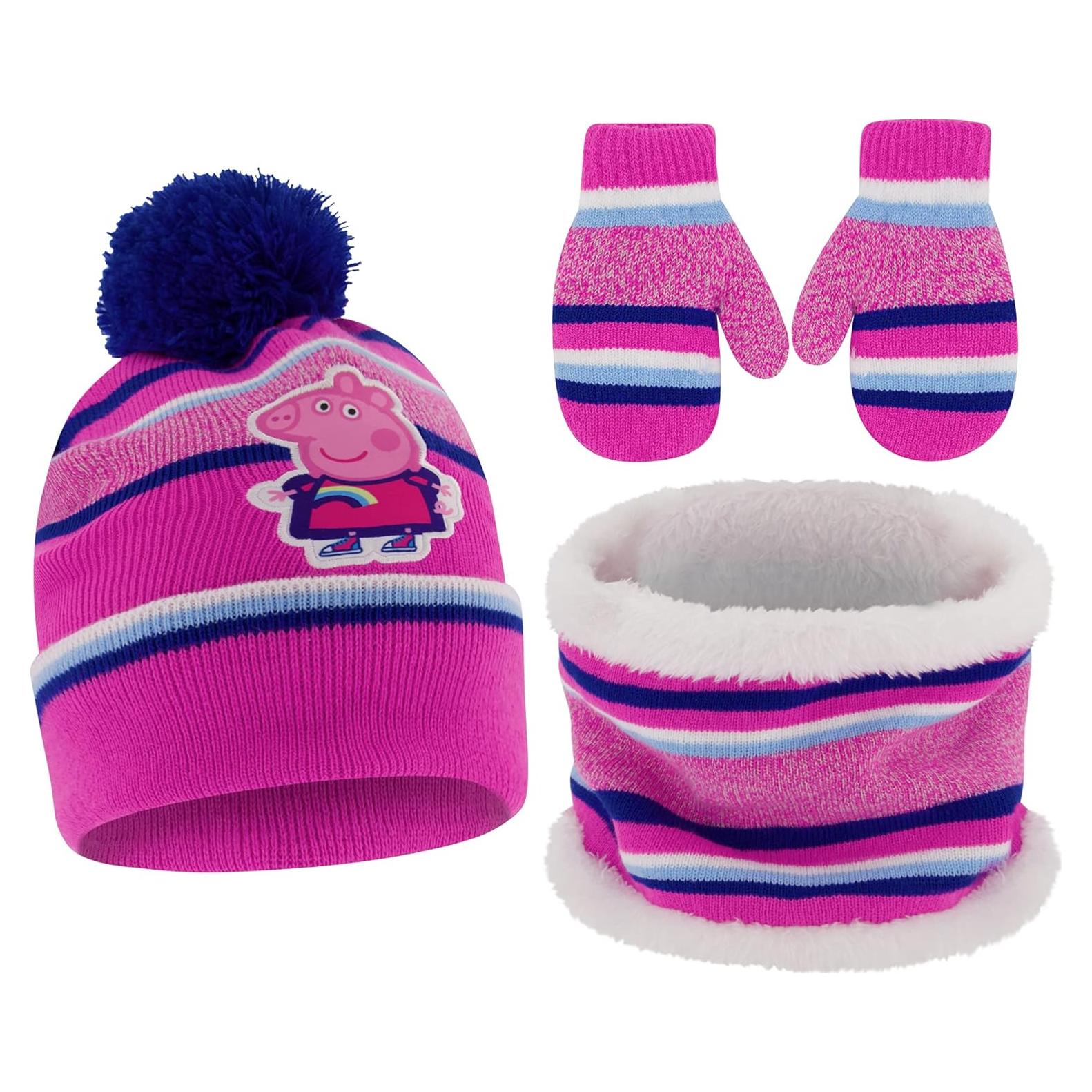 Gorro de invierno Hasbro Peppa Pig + guantes para bebés