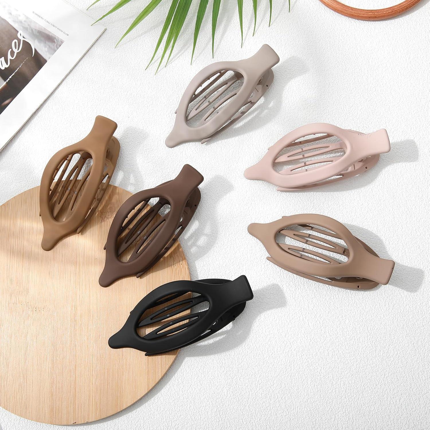 Pinzas para el cabello AWAYTR - 6 piezas mate planas 11.68 cm