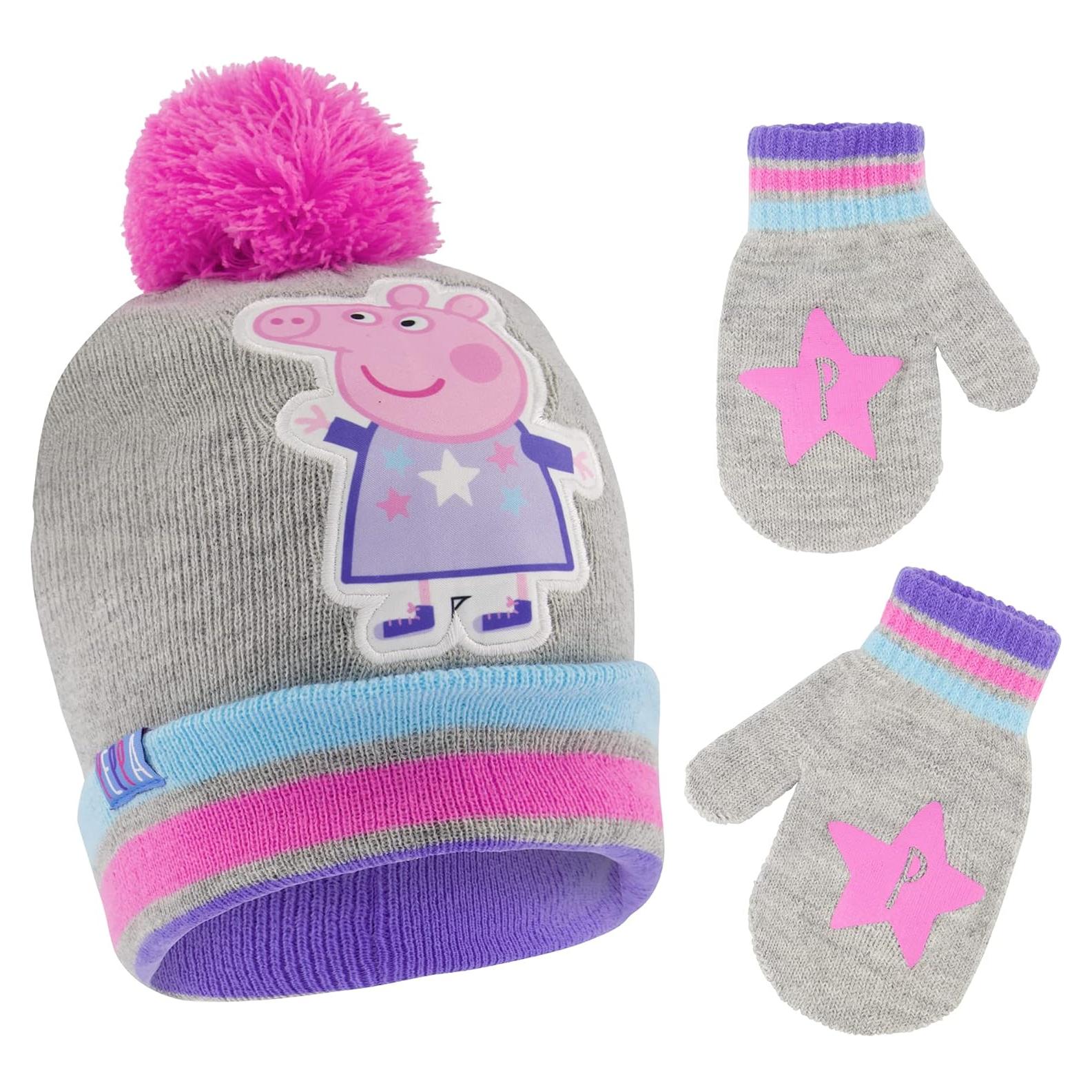 Gorro de invierno Hasbro Peppa Pig con guantes para bebés