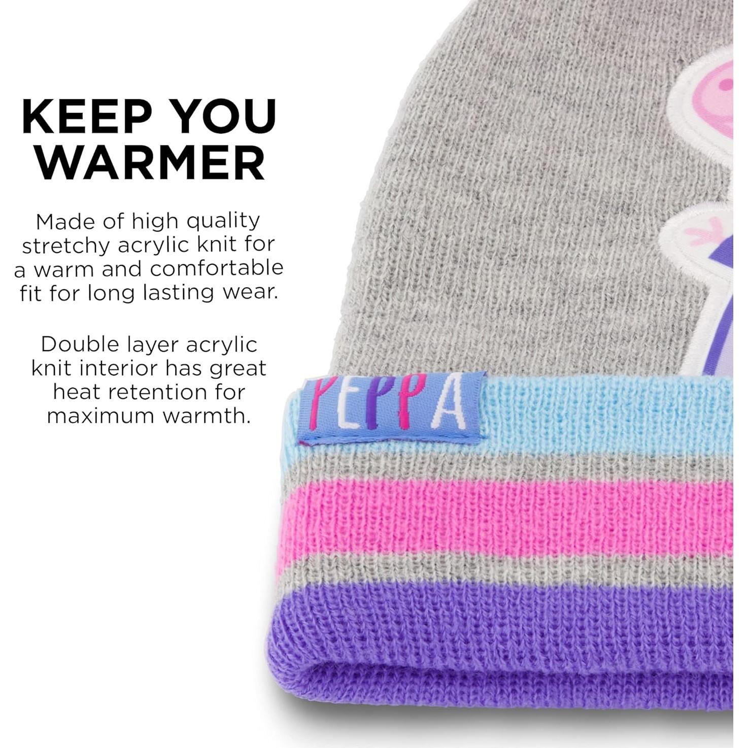 Gorro de invierno Hasbro Peppa Pig con guantes para bebés