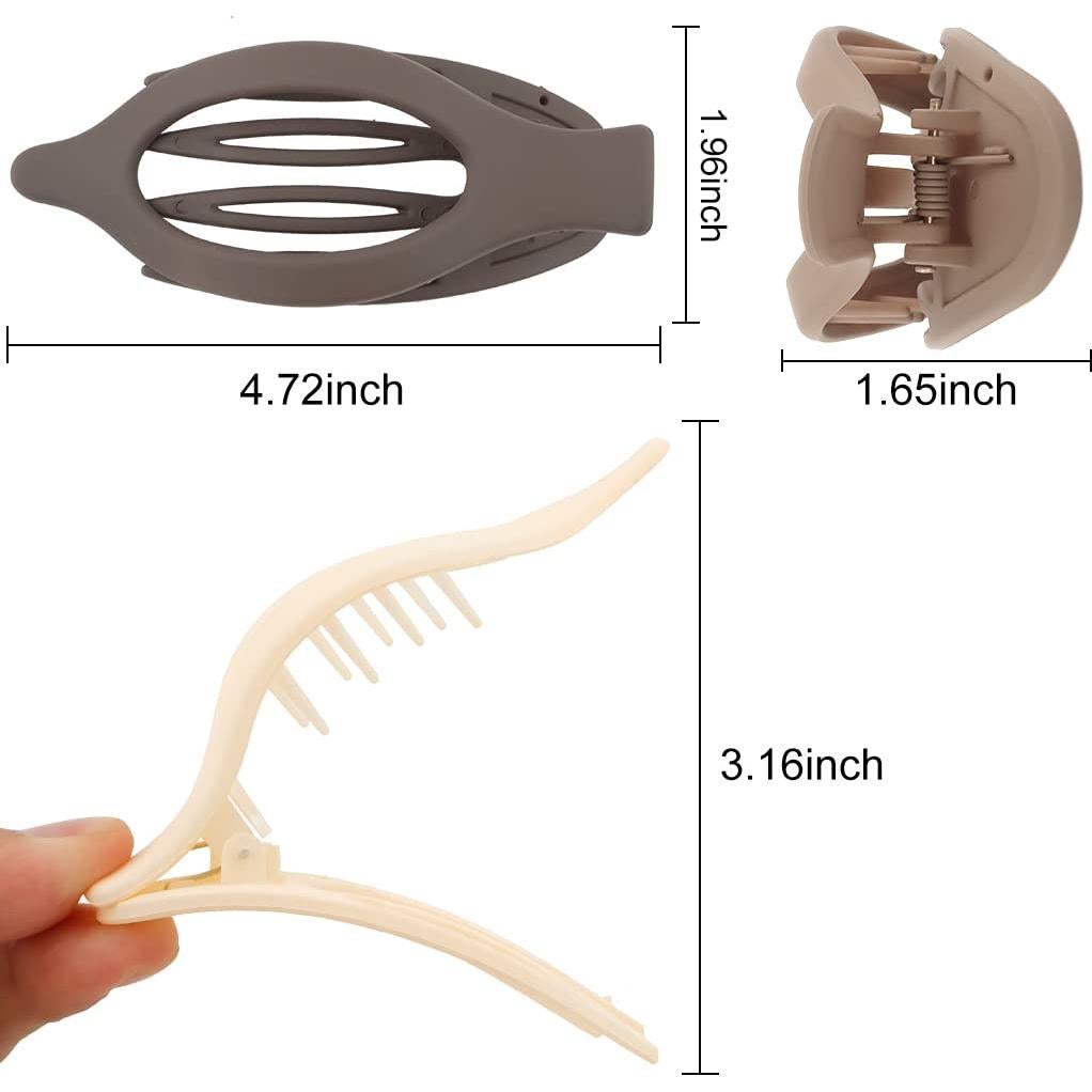 Pinzas Planas para Cabello Atoden - 3 Pcs, 11.94 cm, Antideslizantes