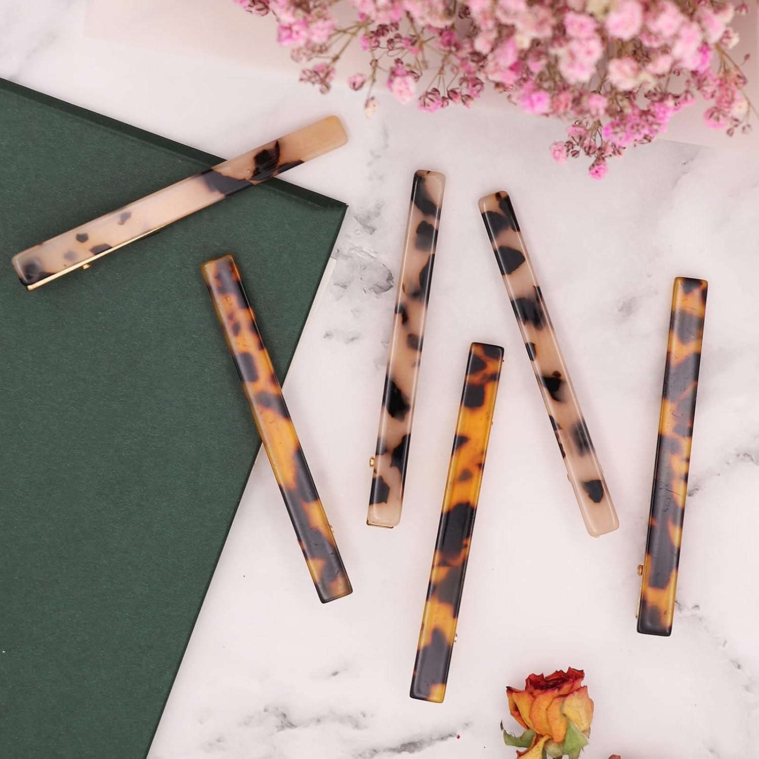 Clips para el Cabello Cobahom 6 Pcs Estampado de Leopardo