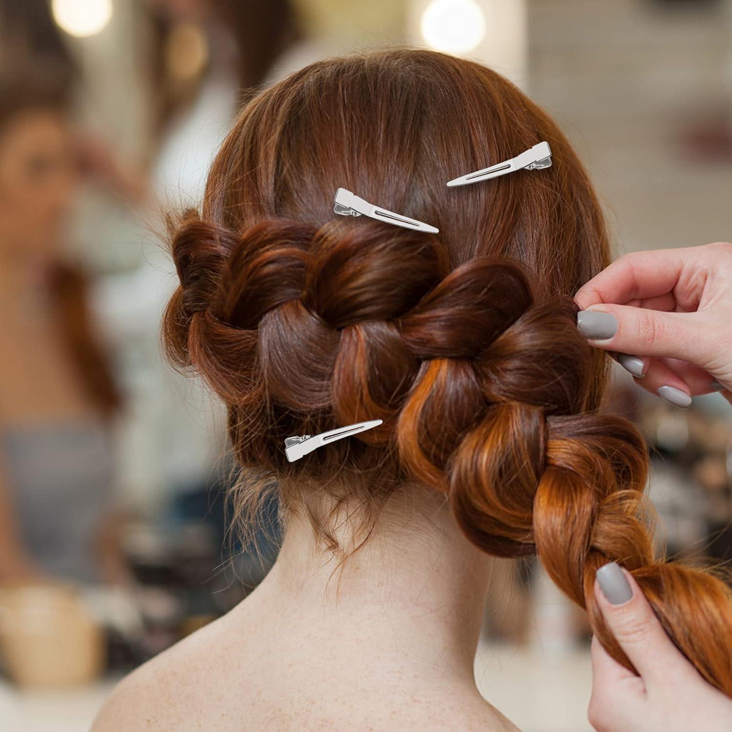 Paquete de 100 Clips de Pin Curl SBYURE 4.5 cm Metal Plateado